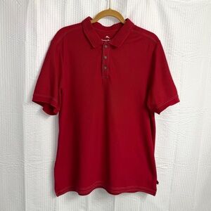 TOMMY BAHAMA Men's XL Supima Cotton Golf Polo Shirt Deep Red (Reddish Rust)